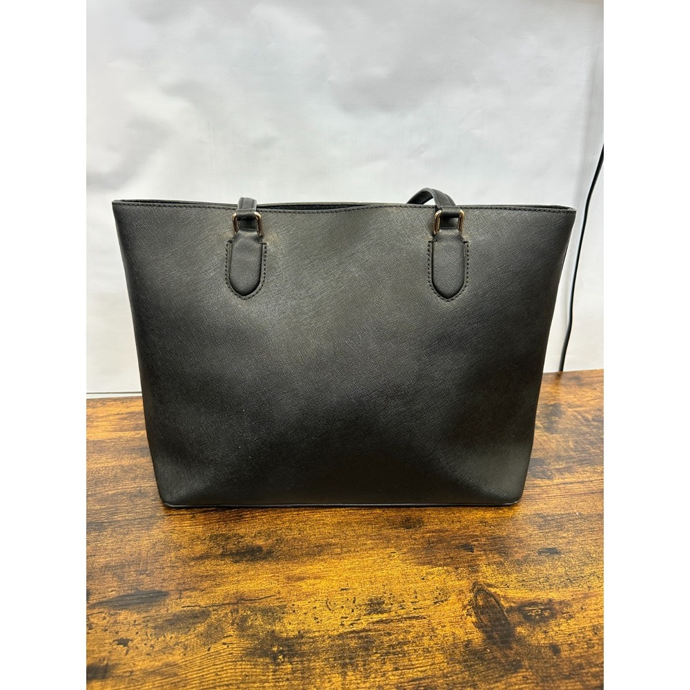 Kate Spade New York Black Saffiano Leather Large Tote Bag Zip Top Shoulder Purse - Picture 6 of 16
